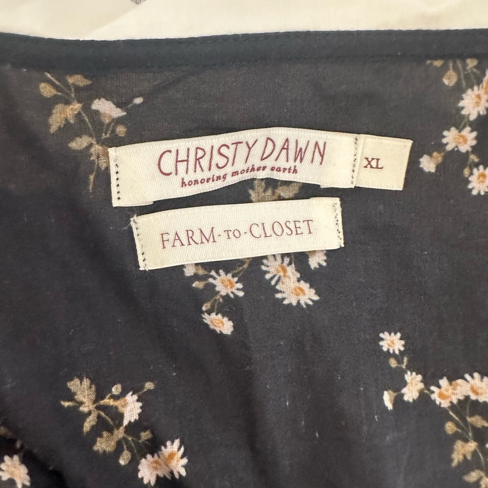 Christy Dawn Black Dress with Cream Floral Design